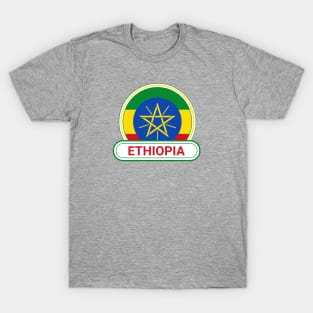 Ethiopia Country Badge - Ethiopia Flag T-Shirt